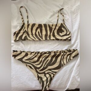Stone Fox Swim Zebra Pattern Bikini
